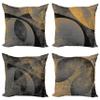 Ambesonne Retro Throw Pillow Cushion Case Pack of 4, Abstract Warm Geometric Pattern Circular Details Grunge Effect Design, Modern Accent Double-Sided Digital Printing, 20", Grey Sand Brown and Black view 1