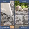 Liora Manne Carmel Indoor/Outdoor Power Loomed Synthetic Blend Low Profile Area Rug - Transitional Botanical Floral Decorative (Sunflower Field Black) (1'11" x 7'6") view 4