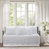 Cozy Line Home Fashions Victorian Medallion Matelasse Floral Pure Solid White Scalloped Edge 6 Piece Microfiber Daybed Quilt Bedding Set view 1