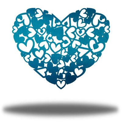Riverside Designs Heart of Hearts Metal Wall Art (30", Teal)