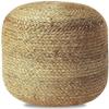 Agro Richer Hand Woven Home Dcor Braided Jute Pouf Ottoman Footrest Bean Bag, Floor Chair Great for The Living Room, Bedroom and Kids Room Rustic Farmhouse Decor Beige (Cover Only) 16x16x18 view 3