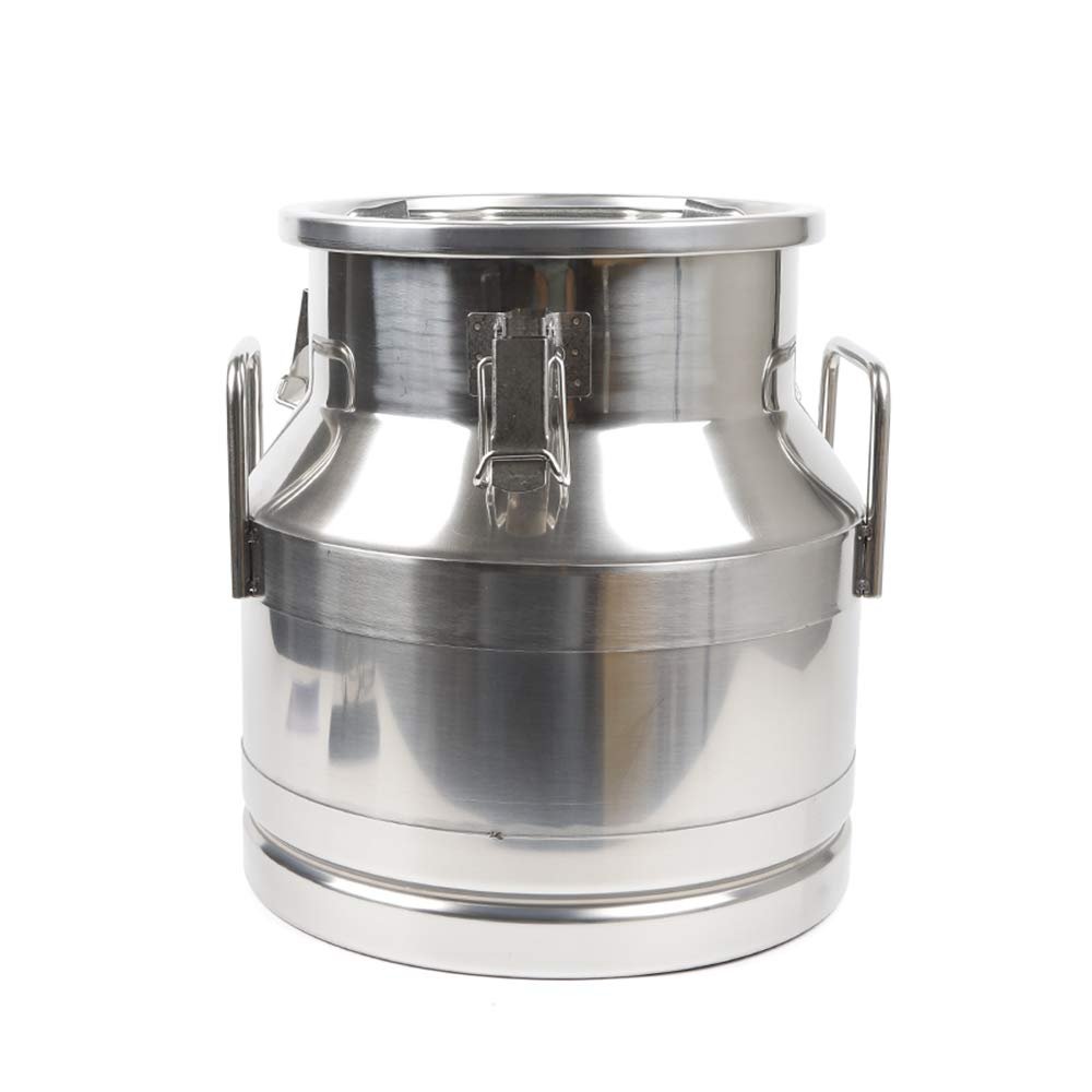 20L/ 5.2Gallon Stainless Steel Milk Can with Sealing Lid, Heavy Duty Milk Bucket Wine Pail Bucket Sealed Milk Cans Tote Jug for Milk and Wine Container Storage, Easy Use