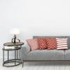Ambesonne Modern Throw Pillow Cushion Case Pack of 4, Minimalist Quatrefoil Nested Squares Stripes Oriental Circle Mesh Pattern, Modern Accent Double-Sided Digital Printing, 20", Vermilion and White view 2