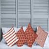 Ambesonne Modern Throw Pillow Cushion Case Pack of 4, Minimalist Quatrefoil Nested Squares Stripes Oriental Circle Mesh Pattern, Modern Accent Double-Sided Digital Printing, 20", Vermilion and White view 3