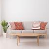 Ambesonne Modern Throw Pillow Cushion Case Pack of 4, Minimalist Quatrefoil Nested Squares Stripes Oriental Circle Mesh Pattern, Modern Accent Double-Sided Digital Printing, 20", Vermilion and White view 4
