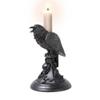 Alchemy Poe's Raven Candle Stick, Occult Dark Gothic Home Decor Accessory, Black Resin Candle Holder view 1