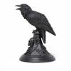 Alchemy Poe's Raven Candle Stick, Occult Dark Gothic Home Decor Accessory, Black Resin Candle Holder view 3