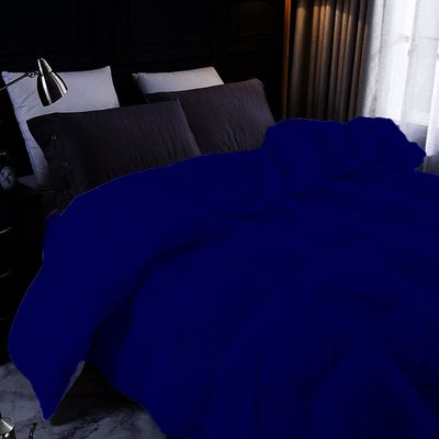 1 Piece Pinch Pleated Comforter 100% Egyptian Cotton with 4 Corner Tabs Fill 500 GSM Cal-King/King - Royal Blue Pin Tuck Design Lightweight, Extra Soft,Ultra Fluffy Smooth Comforter for Bedding