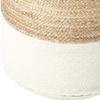 Agro Richer Home Dcor Braided White Cotton Jute Pouf Ottoman Footrest Bean Bag, Floor Chair Great for The Living Room, Bedroom and Kids Room Rustic Farmhouse Deco (Cover Only) 20x20x20 view 4