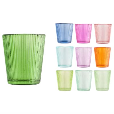 10 Assorted Colours Glass Tealight Holders D7.5
