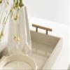 Kate and Laurel Lipton Modern Narrow Tray; 10 x 24; Sand; Midcentury Serving Tray for Storage and Display view 3