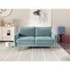 Kingway Furniture Almor Velvet Living Room Loveseat in Light Grayishcyan view 2