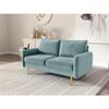 Kingway Furniture Almor Velvet Living Room Loveseat in Light Grayishcyan view 3