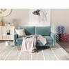 Kingway Furniture Almor Velvet Living Room Loveseat in Light Grayishcyan view 4