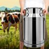 40L/ 10.6Gallon Stainless Steel Milk Can with Sealing Lid, Heavy Duty Milk Bucket Wine Pail Bucket Sealed Milk Cans Tote Jug for Milk and Wine Container Storage, Easy Use view 2