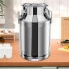 40L/ 10.6Gallon Stainless Steel Milk Can with Sealing Lid, Heavy Duty Milk Bucket Wine Pail Bucket Sealed Milk Cans Tote Jug for Milk and Wine Container Storage, Easy Use view 3