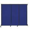 Versare Wall-Mounted QuickWall Slide-Open Portable Partition | Wheels or Stationery Option | Durable Privacy Room Divider Screen | Made in USA | 7' x 5'10" Royal Blue Fabric Panels view 1