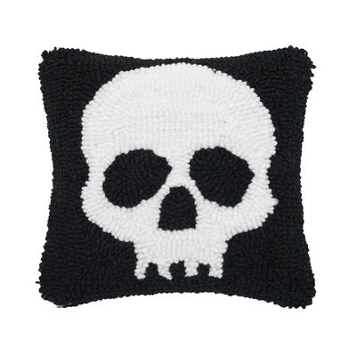 C&F Home Skull Skeleton Hooked Halloween Small Petite Accent Pillow 8" x 8" Spooky Graveyard Smash Cute Cozy Home Living Room Couch Sofa Bed Bedding Decor Decoration 8" x 8" Black