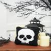 C&F Home Skull Skeleton Hooked Halloween Small Petite Accent Pillow 8" x 8" Spooky Graveyard Smash Cute Cozy Home Living Room Couch Sofa Bed Bedding Decor Decoration 8" x 8" Black view 3