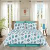 C&F Home Turtle Bay Full/Queen 3 Piece Reversible Coverlet Quilt Set with 2 Standard Shams Quilt Set White Blue Teal Beach Coastal Nautical Reverse to Stripes Full/Queen 3 Piece Set Blue view 2