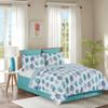 C&F Home Turtle Bay Full/Queen 3 Piece Reversible Coverlet Quilt Set with 2 Standard Shams Quilt Set White Blue Teal Beach Coastal Nautical Reverse to Stripes Full/Queen 3 Piece Set Blue view 3