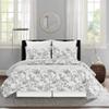 C&F Home Miriam Slate Full/Queen 3 Piece Reversible Coverlet Quilt Set With 2 Standard Shams Quilt Set Grey And White Toile Floral Elegant Reverse To Grey And White Stripe Full/Queen 3 Piece Set Slate view 4