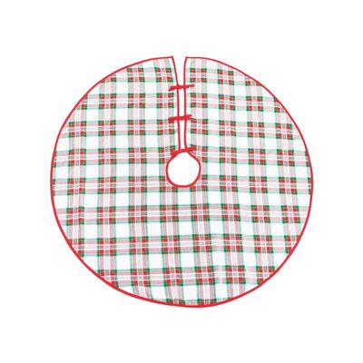 C&F Home Carter Christmas Red, White & Green Plaid 100% Cotton Christmas Tree Skirt 54" Xmas Festive Winter Holidays Rustic Lodge Cabin Home Living Room Faux Real Pine Tree Machine Wash Decor
