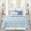 C&F Home Juliet Full/Queen 3 Piece Reversible Coverlet Quilt Set with 2 Standard Shams Quilt Set Blue Green White Paisley Pattern Bright Colorful Revers to Blue and White Trellis Pattern Full/Queen 3 view 2