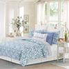 C&F Home Juliet Twin 2 Piece Reversible Coverlet Quilt Set with 1 Standard Sham Quilt Set Blue Green White Paisley Pattern Bright Colorful Revers to Blue and White Trellis Pattern Twin 2 Piece Set view 1
