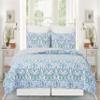 C&F Home Juliet Twin 2 Piece Reversible Coverlet Quilt Set with 1 Standard Sham Quilt Set Blue Green White Paisley Pattern Bright Colorful Revers to Blue and White Trellis Pattern Twin 2 Piece Set view 3