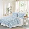 C&F Home Juliet Twin 2 Piece Reversible Coverlet Quilt Set with 1 Standard Sham Quilt Set Blue Green White Paisley Pattern Bright Colorful Revers to Blue and White Trellis Pattern Twin 2 Piece Set view 4