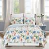 C&F Home Marino Full/Queen 3 Piece Reversible Coverlet Quilt Set with 2 Standard Shams Quilt Set Nautical Beach Ocean Watercolor Colorful Reverse to Blue and White Trellis Full/Queen 3 Piece Set Blue view 3