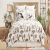 C&F Home Henderson Hideaway Twin 2 Piece Reversible Coverlet Quilt Set with 1 Standard Sham Quilt Set Grey and White Rustic Wilderness Pattern Bear Trees Lodge Cabin Rustic Reverse to Solid Grey Twin view 2