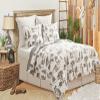 C&F Home Henderson Hideaway Twin 2 Piece Reversible Coverlet Quilt Set with 1 Standard Sham Quilt Set Grey and White Rustic Wilderness Pattern Bear Trees Lodge Cabin Rustic Reverse to Solid Grey Twin view 3