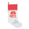 C&F Home 8.5" x 20" Red House & Deer Printed Hanging Large Christmas Stocking Xmas Winter Holidays Home Living Room Fireplace Mantle Cotton Gift Stocking Stuffer Seasonal Decor Decoration Red view 1