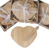 12 Bamboo Natural Heart Shaped Cheese Boards in Gift Boxes - Rustic Party Favors Gift Accessories Decorations Supplies view 1