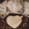 12 Bamboo Natural Heart Shaped Cheese Boards in Gift Boxes - Rustic Party Favors Gift Accessories Decorations Supplies view 2