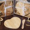 12 Bamboo Natural Heart Shaped Cheese Boards in Gift Boxes - Rustic Party Favors Gift Accessories Decorations Supplies view 3