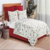 C&F Home Edith Full/Queen 3 Piece Reversible Coverlet Quilt Set with 2 Standard Shams Quilt Set Winter Holly Botanical Watercolor Plaid Blue and Red Reverse Full/Queen 3 Piece Set White view 2