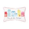 C&F Home Village Holiday Printed & Embellished Throw Pillow 22" x 14" White view 1