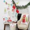 C&F Home Village Holiday Printed & Embellished Throw Pillow 22" x 14" White view 2