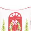 C&F Home Door Wreath Printed & Embellished Throw Pillow 18" x 18" 18" x 18" Red view 3