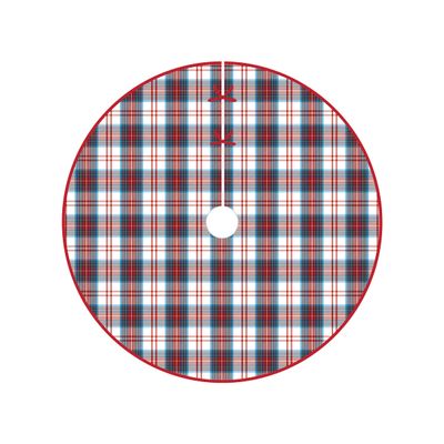 C&F Home Morris Red, White & Blue Plaid 100% Cotton Christmas Tree Skirt 54" Xmas Festive Winter Holidays Rustic Lodge Cabin Home Living Room Sitting Room Faux Real Pine Tree Machine Wash Decor
