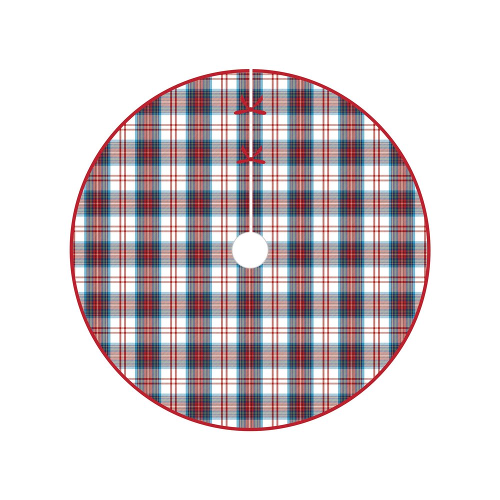 C&F Home Morris Red, White & Blue Plaid 100% Cotton Christmas Tree Skirt 54" Xmas Festive Winter Holidays Rustic Lodge Cabin Home Living Room Sitting Room Faux Real Pine Tree Machine Wash Decor