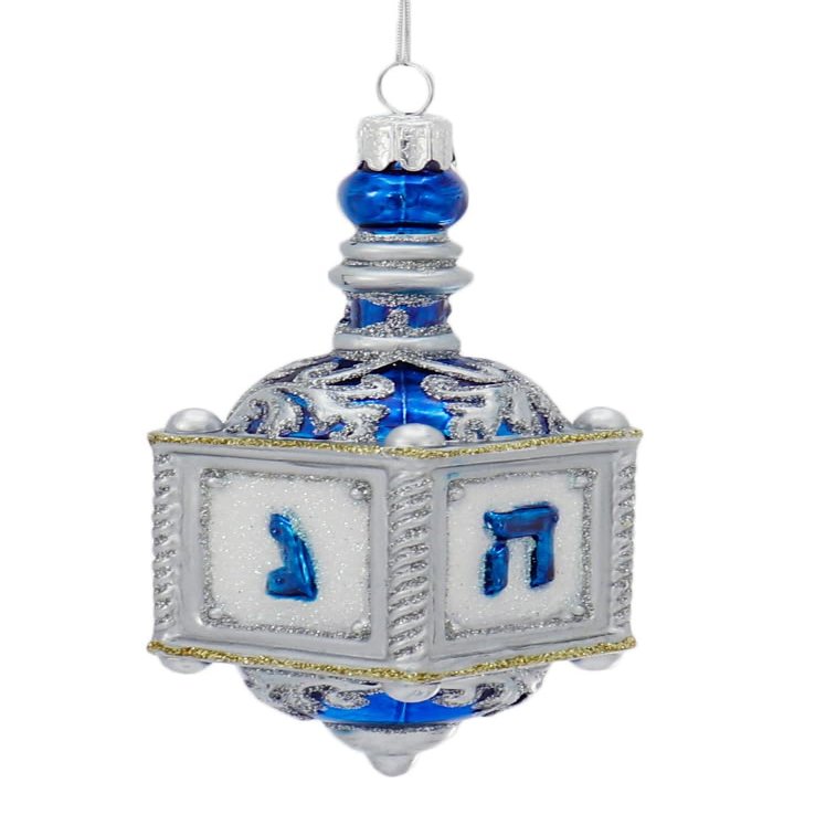 5-Inch Noble Gems Glass Dreidel Ornament