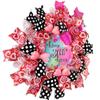 Handmade Valentines Day Deco Mesh Conversation Sweethearts  Home Sweet Home Wreath for Front Door Outside Decorations view 3