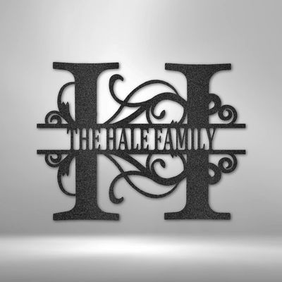 Metal Wall Decor Art Home Decoration Split Letter Monogram Birthday Gift (29.5" x 25", black)