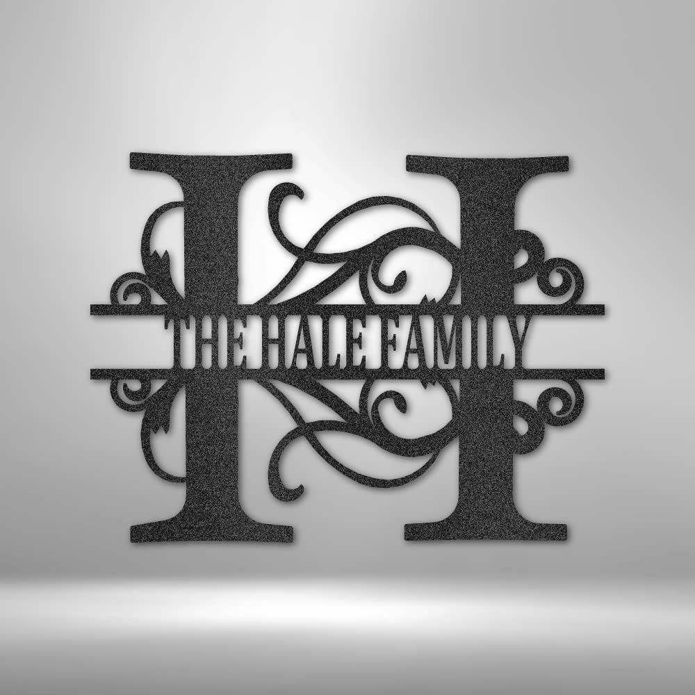 Metal Wall Decor Art Home Decoration Split Letter Monogram Birthday Gift (29.5" x 25", black)
