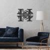 Metal Wall Decor Art Home Decoration Split Letter Monogram Birthday Gift (29.5" x 25", black) view 2