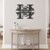 Metal Wall Decor Art Home Decoration Split Letter Monogram Birthday Gift (29.5" x 25", black) view 3